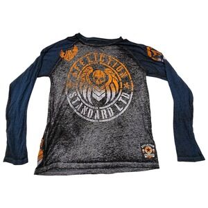 Affliction Standard LTD Born Die Free Long Sleeve Graphic T Shirt Mens XL Y2K